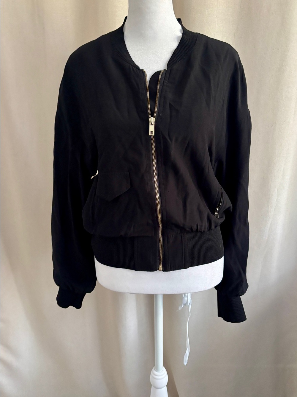 Dynamite Zippered Bomber Jacket — Size M